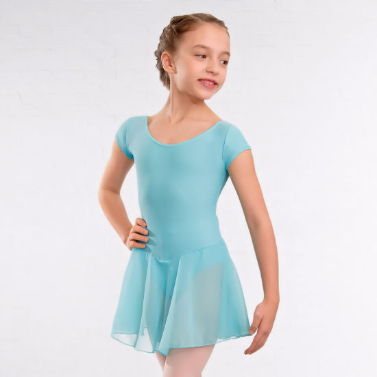 Voile Skirted Leotard (aqua)