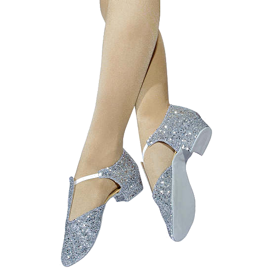 Silver glitter dance shoes on sale