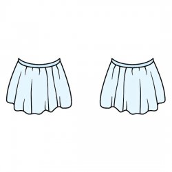 Mesh Circular Skirt - pale blue